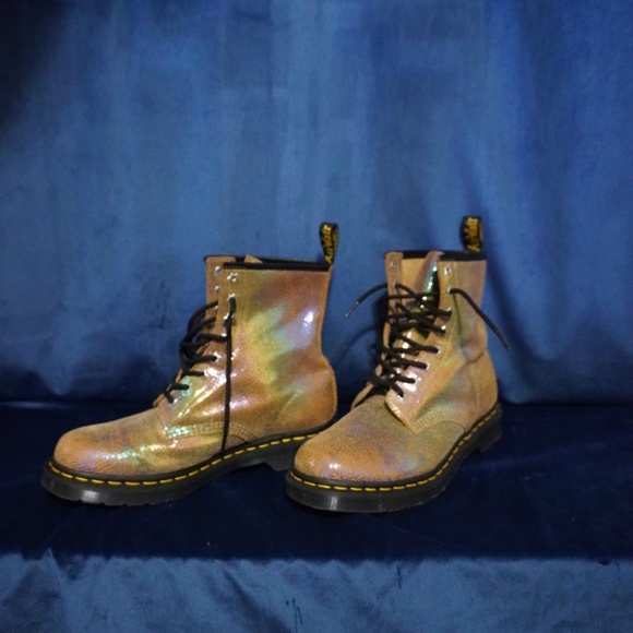 1460 RAINBOW RAY SUEDE LACE UP BOOTS - Picture 4 of 9